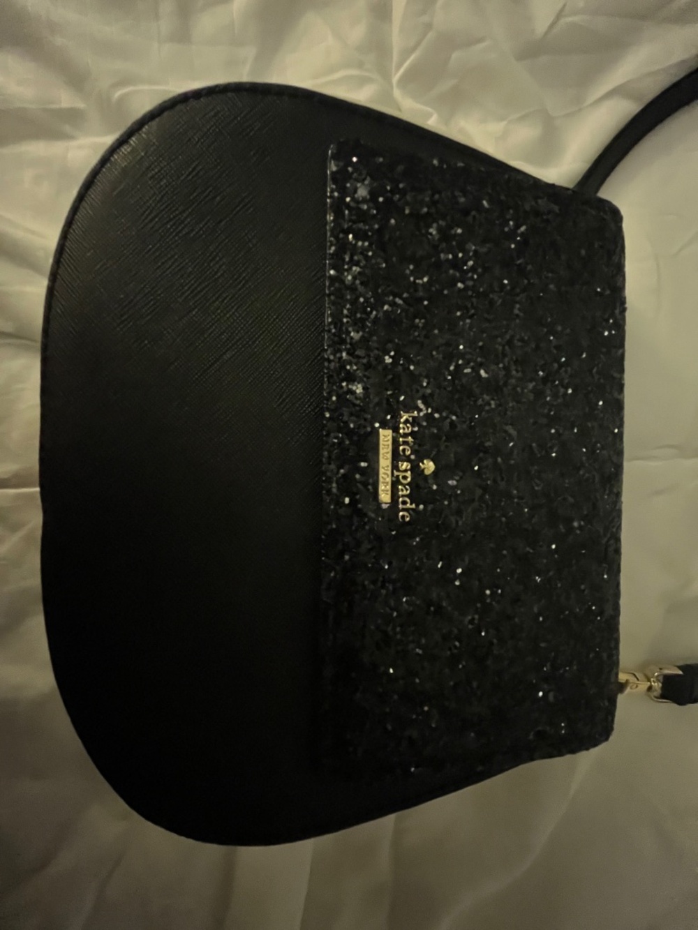 Kate Spade glitter black and white purse with matching wallet